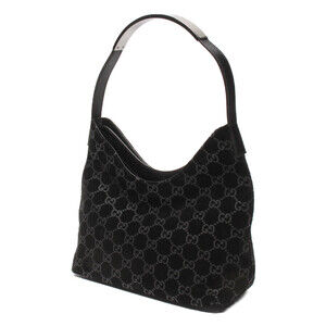 Gucci shoulder hobo suede GG Black monogram bag